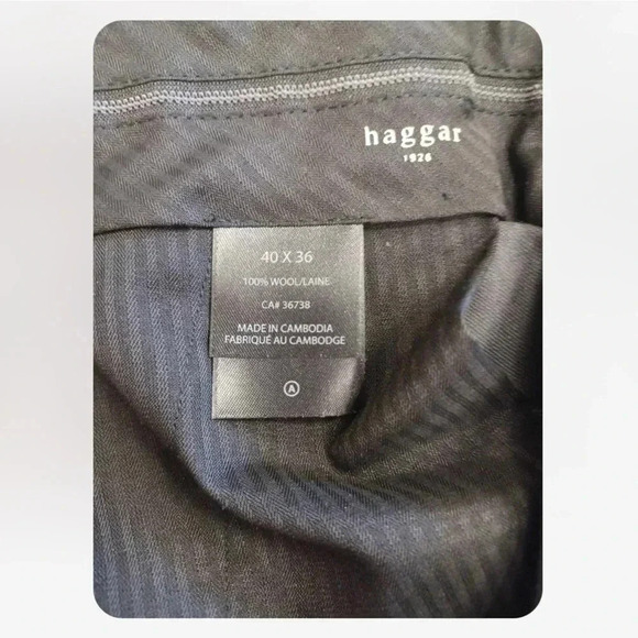 Haggar 100% Wool Charcoal 2 Piece  Suit Size 46 S/P - Picture 6 of 14